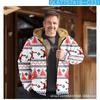 Ropa de Invierno Gruesa con Forro Polar Transfronteriza Chaqueta de Algodón Acolchada Gruesa de Doble Capa Interior con Santa Cremallera Bolsillo con Cremallera Chaqueta Cálida Acolchada de Algodón