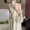 Vestido Largo Estilo Francés Hepburn 2026 para Mujer, Chic de Verano y Único Negro sin Espalda sin Mangas de Tirantes