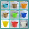 Cubo de Goma para Neumáticos, Cubo de Cemento, Cubo Gris Fuerte y Duradero para Obra, Cubo Redondo de Plástico para Flores, Cubo Doméstico