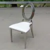 Sillas de Comedor de Acero Inoxidable Foshan, Sillas de Lujo Ligero para Bodas de Hotel, Taburetes Domésticos para Exteriores, Sillas con Respaldo, Mesas y Sillas de Sala de Estar de Fábrica