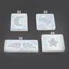 Molde de Silicona para Colgante de Resina de Cristal Sin Pulir Joyería Hecha a Mano DIY Gato Luna Alas Estrella de Cinco Puntas Otro