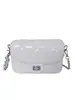 Bolsa de corrente baguette estilo coreano inspirada em Chanel, bolsa de mão acolchoada moderna, bolsa quadrada pequena para o dia a dia, bolsa de ombro de moda de luxo leve