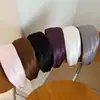 Faixa de cabeça com esponja de cetim de seda, cobertura total, aba larga, visual de alta qualidade estilo francês, popular online, acessório de cabelo com faixa de seda de coroa alta