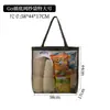 Bolsa de playa de malla, gran capacidad, diseño transparente, adecuada para natación y artículos de tocador, portátil, con asa y una cesta de drenaje para guardar ropa y otros artículos