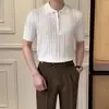 Camiseta Polo Casual Versátil de Punto de Manga Corta Transpirable Fresca para Hombre Verano 2026