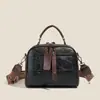 Bolso de Mano Cuadrado Pequeño Retro de Moda Transfronterizo Nuevo para Mujer Simple Versátil Doble Capa Gran Capacidad Hombro Único Cruzado