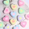 Novo Estilo Veludado Fresco Duas Cores Coração Reto Furo Soltas Contas para Chaveiros de Celular DIY, Correntes de Bolsa e Peças de Acessórios