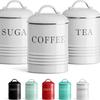 Estilo Industrial Arte em Ferro Europeu e Americano Conjunto de Três Peças de Metal Pote para Café Chá Doces Selado à Prova de Umidade Armazenamento Pote Redondo de Armazenamento