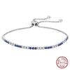 Pulseira Corrente de Tênis Prata S925 Corrente de Tênis Azul Venda Direta da Fábrica Atacado