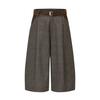 Pantalones Cortos Casuales Limpios Kendo "Suede Pleated" Patchwork de Espiga Estilo Old Money para Hombre