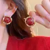 Brincos Série Vermelha Retrô Atacado Design de Nicho Brincos Coração de Zircônia Brincos com Vibe Doce Cool Garota Picante