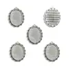 Acessórios de Liga DIY Base de Pedra Preciosa para Tempo 25*35mm Renda de Camada Dupla Base Oval Base Vintage Feita à Mão Atacado