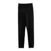 Calça Feminina Quente de Cintura Alta com Acabamento Escovado de Seda para Outono e Inverno Leggings Térmicas à Prova de Vento Macias e Amigáveis à Pele de Seda de Amora