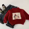 Tricô Infantil Mai Bao 2026 Inverno Novo Estilo Coreano Meninos e Meninas Suéter Pulôver Grosso Roupa de Inverno para Bebê Top