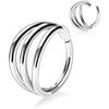 Acero Inoxidable Bisagra de Tres Anillos Hebilla Divisoria Aro para Nariz Pendiente Segmentado Piercing Anillo para Cartílago Conjunto Combinado de Pinza para Oreja Transfronteriza