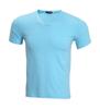 Verão 2022 novo T-shirt lycra manga curta slim gola V estilo coreano cor sólida em estoque atacado roupas masculinas jovens
