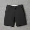 Shorts Casuais de Alta Qualidade em Cinza Claro, Estilo Levemente Maduro, Cintura Semi-Elástica, Calça Social Reta de Corte Slim para Homens