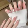 Parches de Manicura Hechos a Mano para Otoño e Invierno, Uñas Postizas, Uñas Largas, Blanqueamiento 10 Piezas de Uñas Portátiles Ojo de Gato de Cristal, Gama Alta