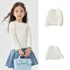 Balabala Roupa Infantil, Camiseta de Manga Longa Infantil, Roupa de Primavera e Outono para Meninas, Blusa de Malha Lisa, Casual, Doce e Versátil