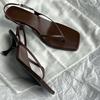 Tacones Altos Franceses para Mujer Verano Nuevos Más Rígidos Tacón de Aguja Rígido Sandalias de Tacón Alto con Tacón de Gato Chanclas