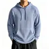 Jaqueta com capuz de malha waffle outono/inverno nova, europeia e americana, moletom com capuz casual de caimento solto e manga longa masculino, moletom masculino