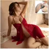 Lencería Sexy Camisón de Encaje Sexy con Aros Push-Up Abertura Frontal Camisón para Mujer Uniforme Atrevido Ropa Apasionada Provocativa