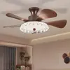 Ventilador de techo retro estilo francés con potente flujo de aire, nuevo modelo 2026, ventilador de techo y luz integrados para comedores, diseño creativo de mediados de siglo para dormitorios