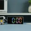 Despertador Espelhado Alto Valor de Cor RGB Colorido Display de Hora Relógio Desktop Estudante Plástico Inteligente Eletrônico