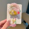 Acessórios de cabelo Hanfu estilo chinês para crianças, elásticos de cabelo com flor vermelha estilo etéreo e antigo, adequados para coques e rabos de cavalo