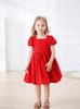 Vestido de Verão para Meninas Categoria 2025A Transfronteiriço Algodão Puro Alta Qualidade Vermelho Moderno Primavera Vestido de Alta Qualidade