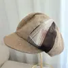 Gorra retro octogonal para mujer de estilo británico, con bloques de color, para otoño e invierno, estilo coreano, moderna, simple, casual, versátil y elegante