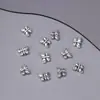 Xizang Coração Prateado Flor DIY Feito à Mão Pulseira Colar Liga Prata Contas Espaçadoras Acessórios Material Acessórios Prata Miao