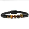 Nuevos Productos Listados Comercio Exterior Amazon Caliente Pulsera para Hombre de Cuerda de Cuero Europea con Hebilla Magnética