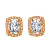 Pendientes de botón de diamante cuadrado populares de venta caliente transfronteriza chapados en platino oro rosa pendientes de botón rectangulares de moda personalidad OL