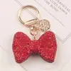 TEMU Gran Venta Llavero Completo de Diamantes con Lazo Colgante para Llave de Coche Percha de Moda Llavero de Lazo Abierto