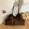 Bolsa Grande de Camurça Transfronteiriça para Mulheres Outono e Inverno 2025 Nova Casual Versátil Bolsa de Ombro Bolsa Tote Retrô