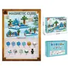 Bloques de Construcción Magnéticos, Juguetes de Bloques de Construcción de Cubos Magnéticos, Bloques de Construcción Magnéticos Ensamblaje Educativo Ensamblaje Magnético Juego Completo