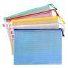 Bolsa de archivo A4, bolsa de malla transparente con cremallera, bolsa de almacenamiento de gran capacidad, bolsa de información de archivo, clasificación de plástico