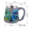 Caneca de Cerveja Harry Potter Personalidade Filme ao Redor Lembrancinhas Insígnia Criativa da Academia Resina Aço Inoxidável Caneca