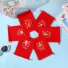 Bolsa de Terciopelo Navideña al por mayor Transfronteriza Bolsa de Regalo Navideña Bolsa para Manzana de Nochebuena Bolsa de Regalo Grande de Dulces Rojos