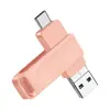 Memoria USB para Teléfono Móvil Multi-Interfaz con Capacidad Ampliable de 128 GB, Memoria USB Metálica 3 en 1 Multi-Puerto, Memoria USB Regalo para Oficina y Estudiantes