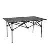 Mesa plegable para exteriores Mesa enrollable Suministros para acampar Picnic Combinación de mesa y silla portátiles Mesa de camping para barbacoa de acero al carbono