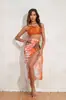Nuevo Traje de Baño con Estampado de Posicionamiento de Moda 2025 para Mujer, Bikini Adelgazante que Oculta el Vientre con Falda Protectora Solar, Atractivo Traje de Baño para Aguas Termales