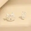 Nuevos Pendientes Asimétricos Lindos con Tachuelas de Diamante y Agujas de Plata de Ley 925 Chapada en Plata, Pendientes de Tachuela con Signos del Zodíaco Animal para Mujer