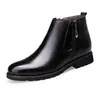 Precio especial liquidación botas de nieve para hombre antideslizantes versátiles cálidas de algodón con forro de terciopelo casual de cuero piel de vaca zapatos de algodón moda