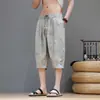 Pantalones cortos casuales para hombre, marca de moda, corte holgado, seda de hielo fina, shorts de talla grande, pantalones deportivos de verano retro, estilo chino