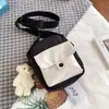 Porta-moedas Infantil Estilo Coreano 2020 Nova Bolsa Quadrada Pequena para Meninos e Meninas Tendência Moda Cor Contrastante Bolsa de Ombro Único Transversal