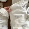 Pijama de manga larga para niña con lazo, primavera y otoño, adecuado para usar como ropa exterior, conjunto de otoño, ropa de casa de algodón nube, nuevo modelo 2026
