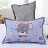 Funda de almohada de algodón puro con botones a presión, una sola pieza, adecuada para almohadas de jardín de infancia y de estudiante, 35* Algodón de gasa para niños