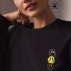 Camiseta de algodón puro con estampado creativo y cara sonriente informal para mujer, nueva, transfronteriza europea y americana, de moda, de manga corta, cuello redondo, sencilla